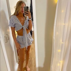 Blue & White striped 2-piece set!